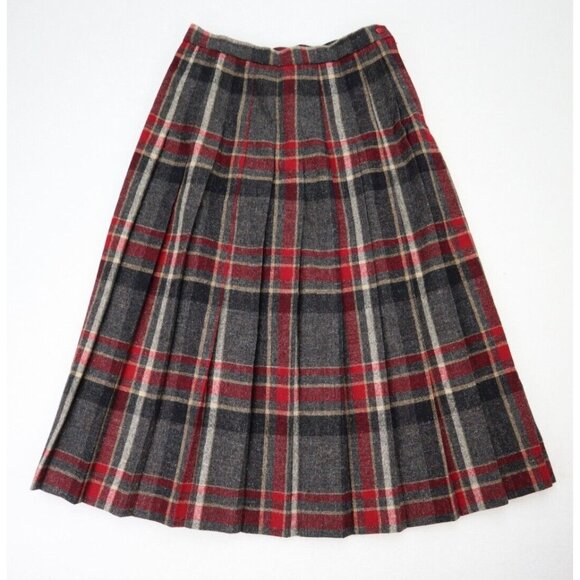 Mark Alexander Vintage Skirt Suit Size 12P Red Pleated Midi - Picture 16 of 16